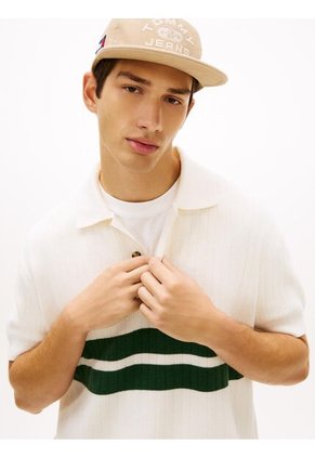 Polo Blanco De Punto Tommy Badge De Corte Regular Tommy Jeans