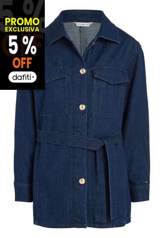 Chaqueta De Jeans Con Cinta Anudable Para Mujer Tommy Hilfiger