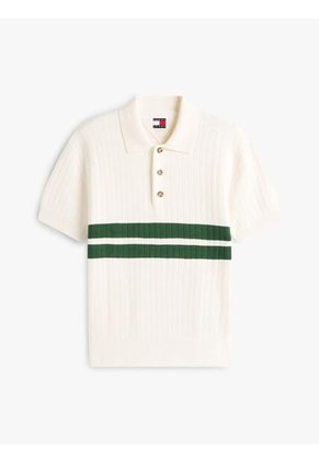 Polo Blanco De Punto Tommy Badge De Corte Regular Tommy Jeans