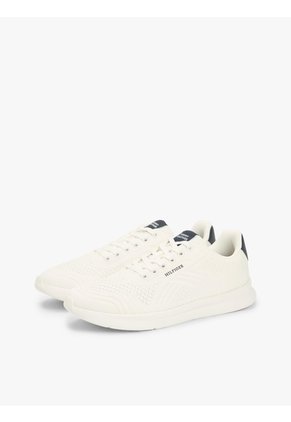 Tenis Blanco De Punto Ligero Con Logo Tommy Hilfiger