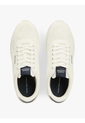 Tenis Blanco De Punto Ligero Con Logo Tommy Hilfiger