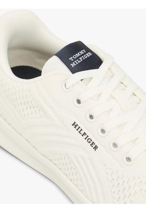 Tenis Blanco De Punto Ligero Con Logo Tommy Hilfiger