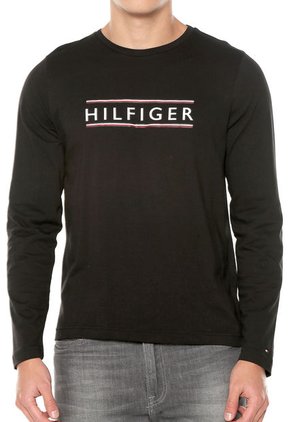 Camiseta Manga Larga Negro Tommy Hilfiger