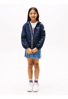 Cortavientos Azul Con Capota Y Logo Tommy Hilfiger