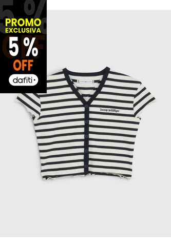Camiseta Estilo Top De Niña Acanalado Rayas Tommy Hilfiger Tommy Hilfiger