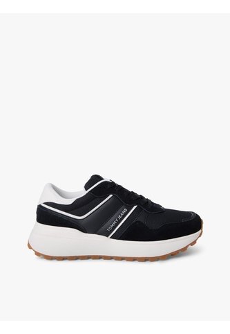 Tenis Negro Con Mezcla De Texturas Tommy Hilfiger Tommy Hilfiger