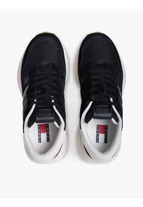 Tenis Negro Con Mezcla De Texturas Tommy Hilfiger