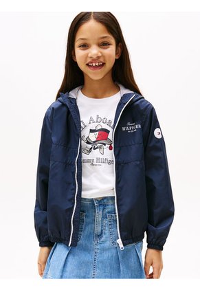 Cortavientos Azul Con Capota Y Logo Tommy Hilfiger