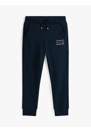 Jogger Azul Con Bajo Ajustado Y Logo Para Niño Tommy Hilfiger