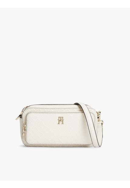 Bolso Beige Cruzado Tipo Cámara Con Monogramas TH Tommy Hilfiger