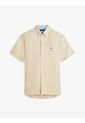 Camisa Beige Lino Solida De Corte Regular Tommy Hilfiger de Tommy Hilfiger