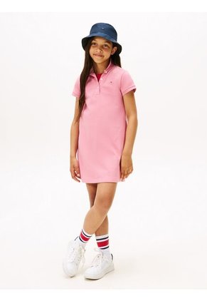 Vestido Rosado Tipo Polo Con Cuello A Contraste Tommy Hilfiger