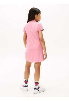 Vestido Rosado Tipo Polo Con Cuello A Contraste Tommy Hilfiger