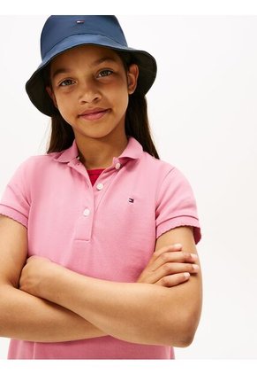 Vestido Rosado Tipo Polo Con Cuello A Contraste Tommy Hilfiger