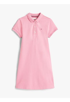 Vestido Rosado Tipo Polo Con Cuello A Contraste Tommy Hilfiger
