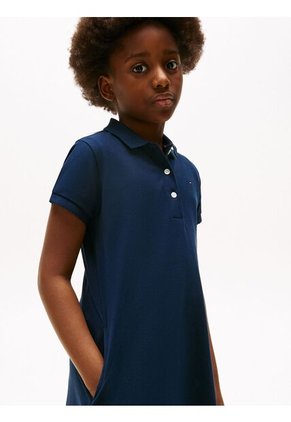 Vestido Azul Tipo Polo Con Cuello A Contraste Tommy Hilfiger