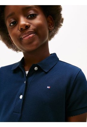 Vestido Azul Tipo Polo Con Cuello A Contraste Tommy Hilfiger