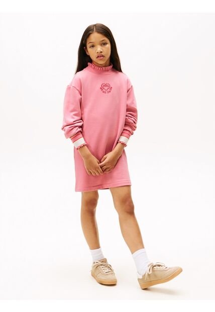 Vestido Rosado Con Volantes Y Logo Tommy Hilfiger