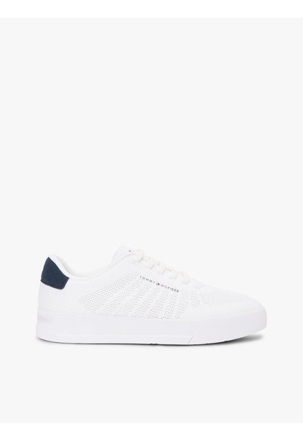 Tenis Blanco De Punto Con Logo Tommy Hilfiger