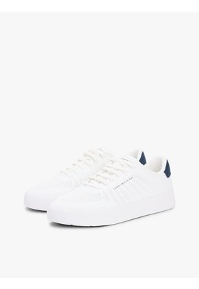 Tenis Blanco De Punto Con Logo Tommy Hilfiger