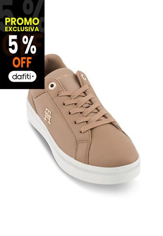 Tenis Beige Clásicas De Piel Para Mujer Tommy Hilfiger Tommy Hilfiger