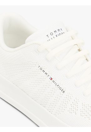 Tenis Blanco De Punto Con Logo Tommy Hilfiger