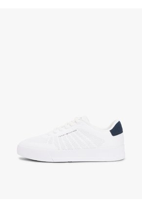 Tenis Blanco De Punto Con Logo Tommy Hilfiger