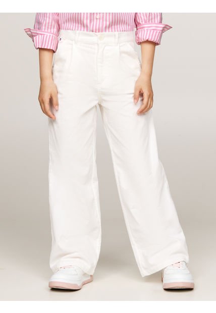 Pantalón Blanco Chino De Pana Con Pierna Ancha Tommy Hilfiger