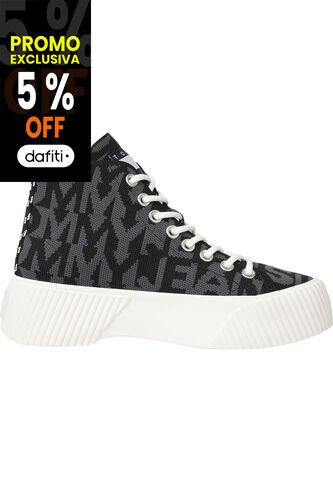 Tenis Altas De Punto Con Logos Mujer Negro Tommy Hilfiger Tommy Hilfiger