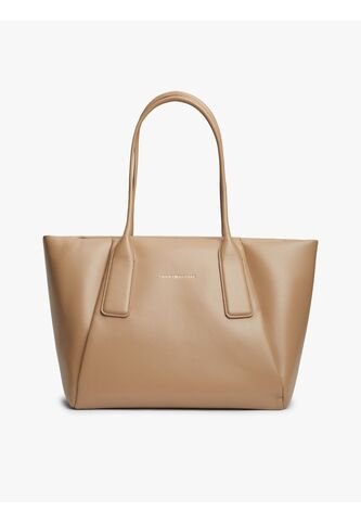 Bolso Beige Tote Essential Con Logo Metálico Tommy Hilfiger Tommy Hilfiger