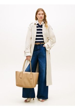 Bolso Beige Tote Essential Con Logo Metálico Tommy Hilfiger