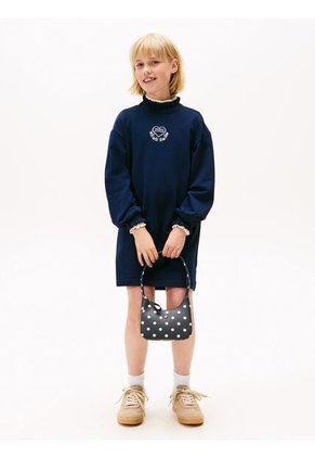 Vestido Azul Con Volantes Y Logo Tommy Hilfiger