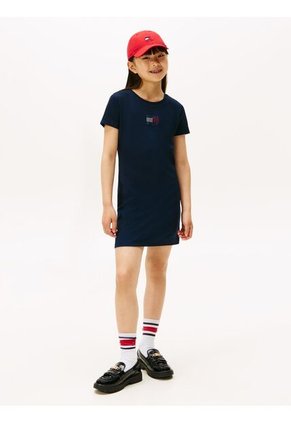 Vestido Azul Camisero Manga Corta Tommy Hilfiger