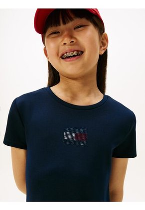 Vestido Azul Camisero Manga Corta Tommy Hilfiger