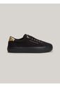 Tenis Negro De Lona Con Talón Metalizado Tommy Hilfiger de Tommy Hilfiger
