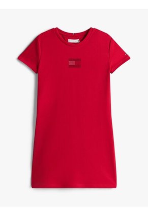 Vestido Rojo Camisero Manga Corta Tommy Hilfiger