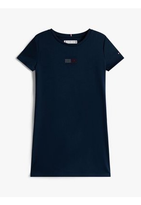 Vestido Azul Camisero Manga Corta Tommy Hilfiger