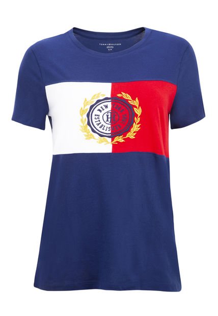 Camiseta Colorblock Crest Tee Para Mujer Tommy Hilfiger