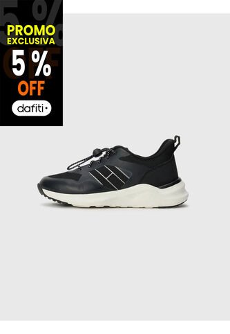Tenis Negro Con Diseño De Corte Bajo Tommy Hilfiger Tommy Hilfiger