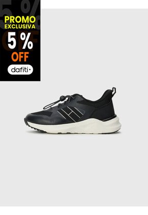 Tenis Negro Con Diseño De Corte Bajo Tommy Hilfiger