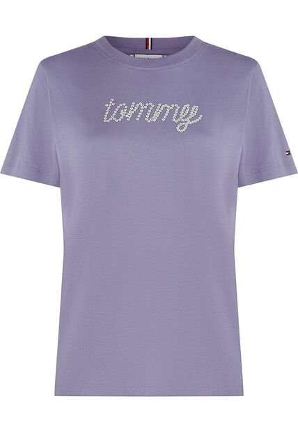 Camiseta Morado Con Logo Gráfico De Corte Regular Tommy Hilfiger