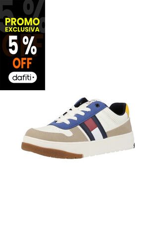 Tenis Multicolor De Corte Bajo Con Logo Engomado Tommy Hilfiger Tommy Hilfiger