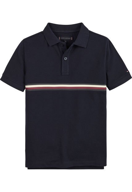 Polo Con Rayas Distintivas Para Niño Azul Tommy Hilfiger