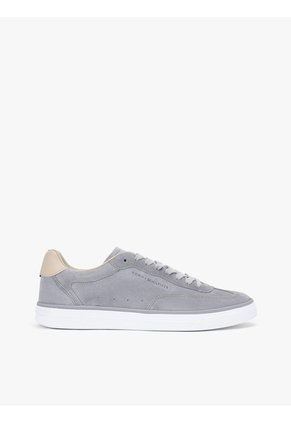 Tenis Gris De Ante Con Logo En Relieve Tommy Hilfiger