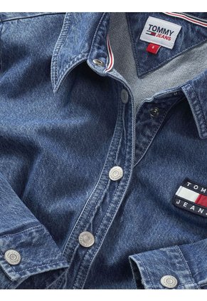 Vestido Vaquero Camisero Con Cintura Ajustada Mujer Azul Tommy Jeans