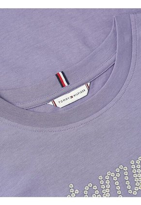 Camiseta Morado Con Logo Gráfico De Corte Regular Tommy Hilfiger