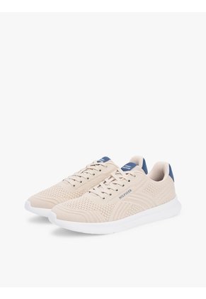 Tenis Beige De Punto Ligero Con Logo Tommy Hilfiger