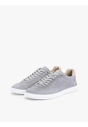 Tenis Gris De Ante Con Logo En Relieve Tommy Hilfiger