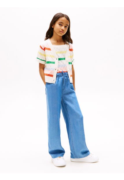 Pantalón Azul De Pierna Ancha Tommy Hilfiger