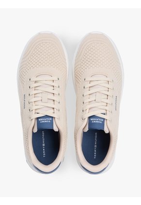 Tenis Beige De Punto Ligero Con Logo Tommy Hilfiger